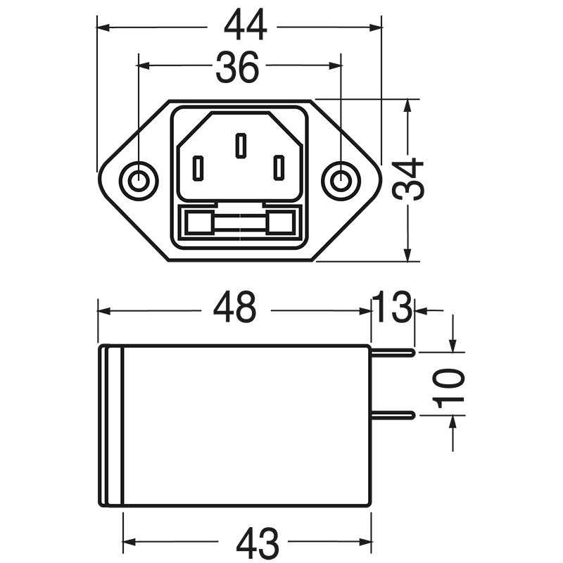ELCART DISTRIBUTION - SPINA C14 3P CON FILTRO+PORTAF. 2