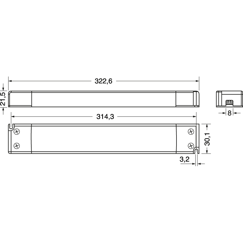 ELCART DISTRIBUTION - LED DRIVER 150W 24VCC SLIM LINEAR