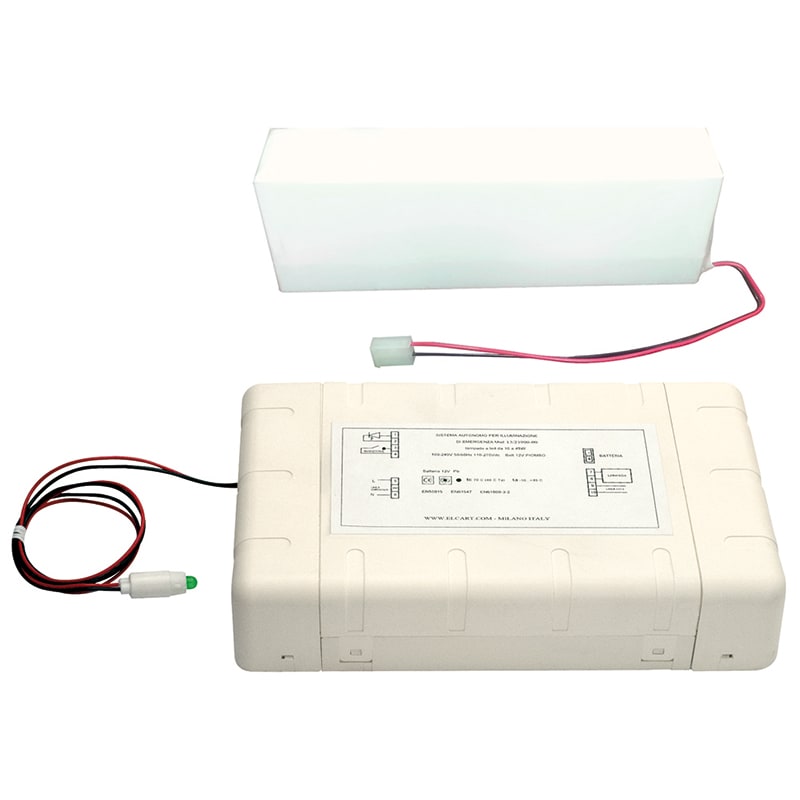 ELCART DISTRIBUTION - MOD.EMERG.LED 45WMAX 220V 12VCC-B
