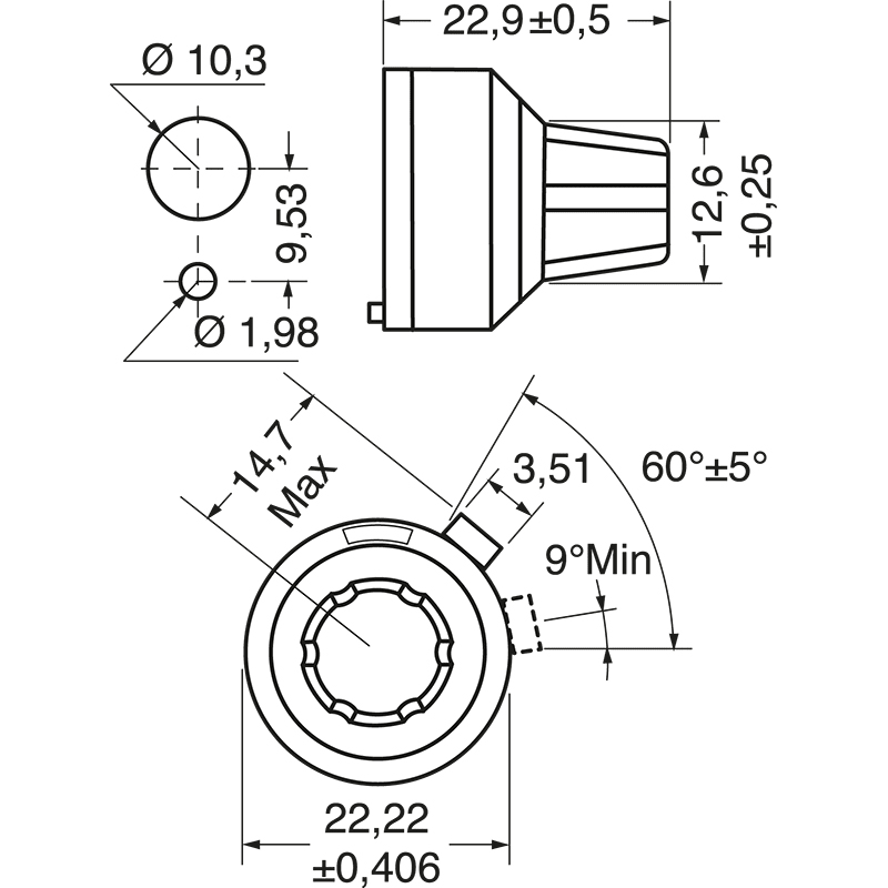 ELCART DISTRIBUTION - 2606  MANOPOLA 20 GIRI D.22MM