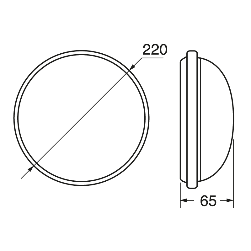 ELCART DISTRIBUTION - PLAFON.LED 3CCT 22W TONDA-N IP65