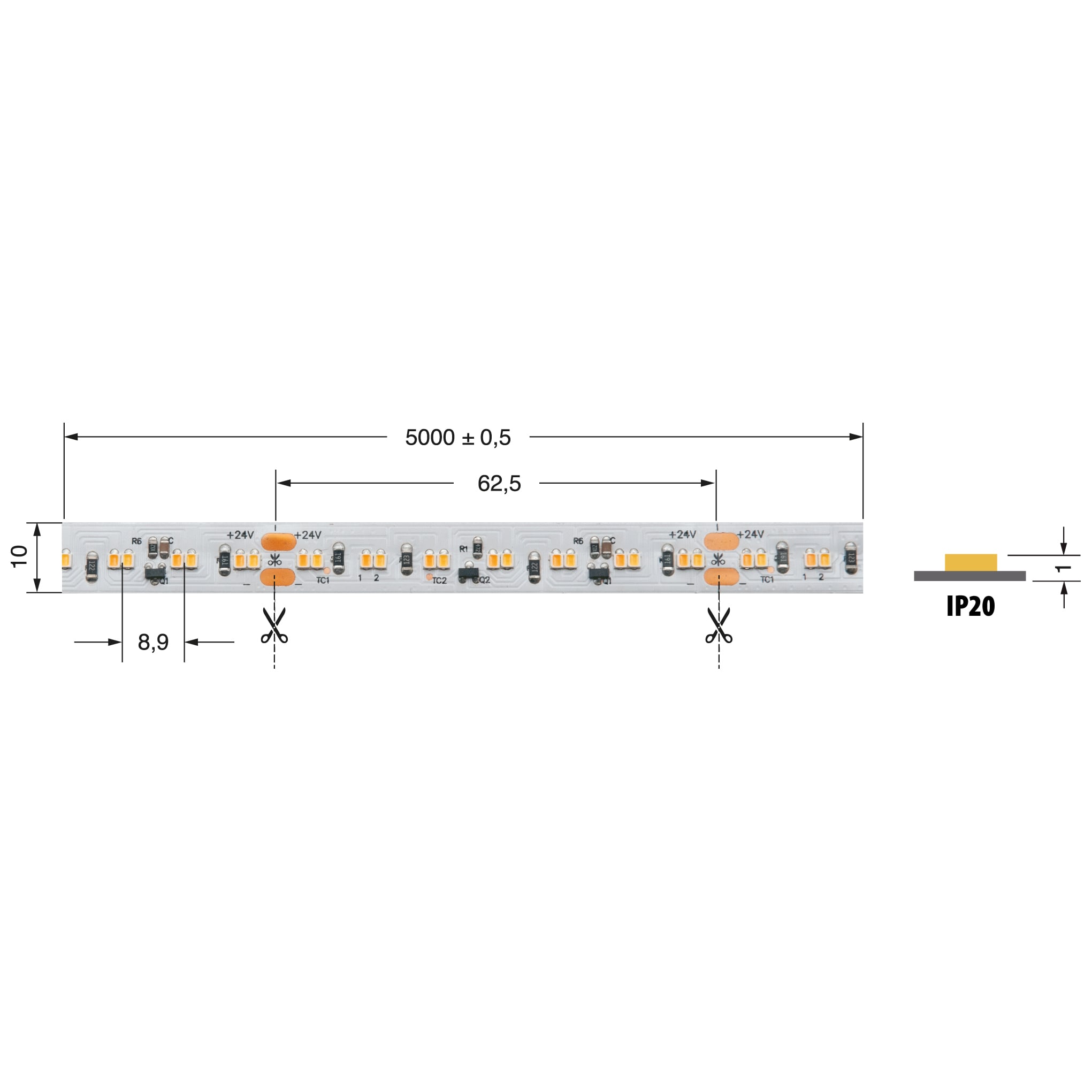 ELCART DISTRIBUTION - DTW 15WM 24V 1900-3000K IP20 CR90