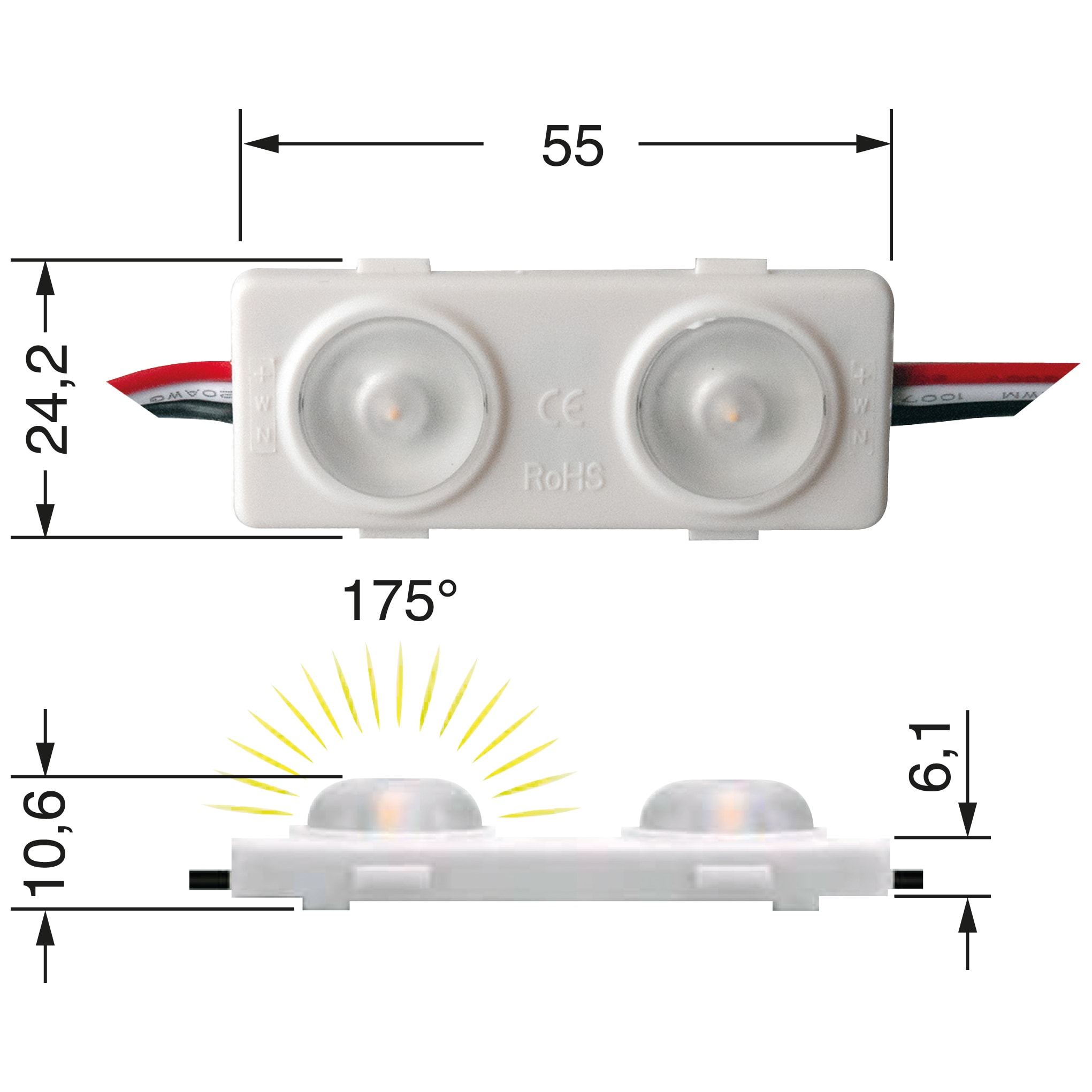 ELCART DISTRIBUTION - 10 MODULI 2W 24V BC-BF IP65 CRI90