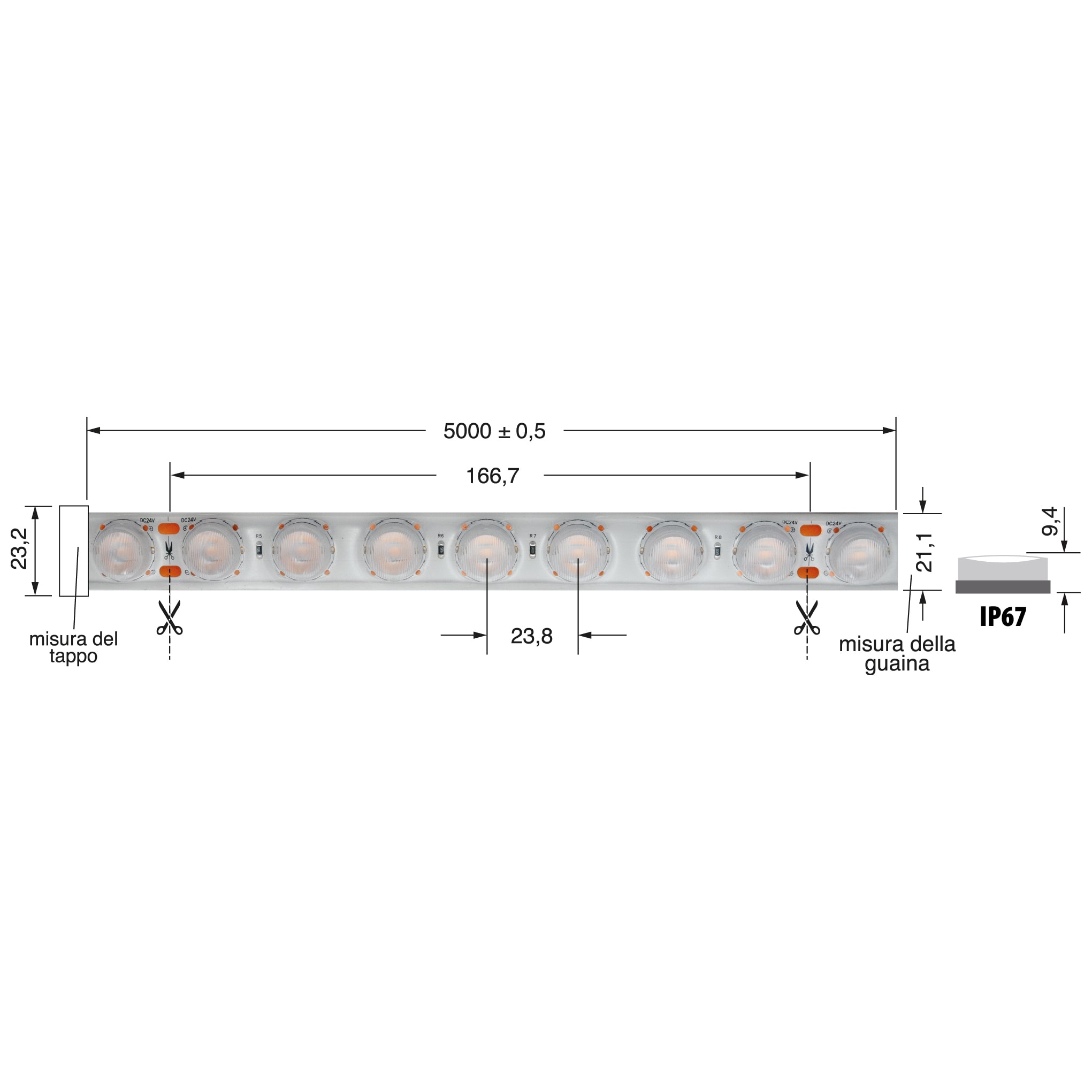 ELCART DISTRIBUTION - WALL WASHER 15WM 24V BF IP67 CR90
