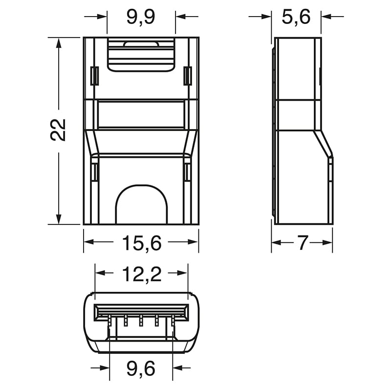 ELCART DISTRIBUTION - 4PZ CONN.CLIP STRIP-WIRE RGBW 5A