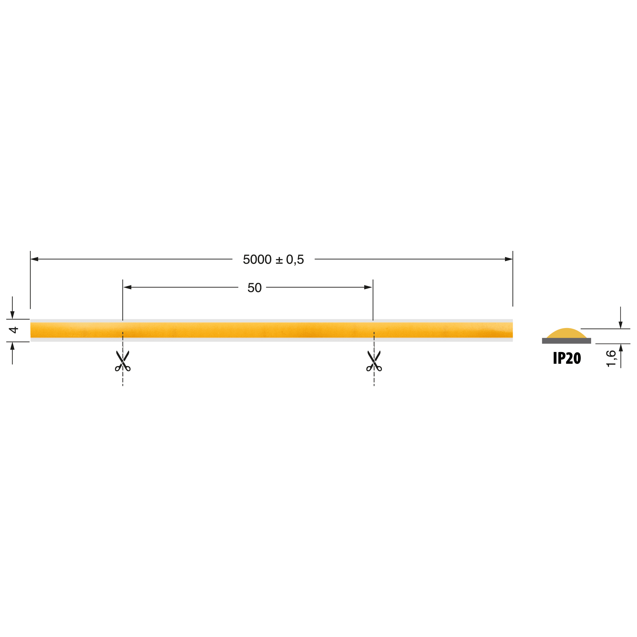 ELCART DISTRIBUTION - S.L COB 4MM 4WM 24V BN IP20 CRI90