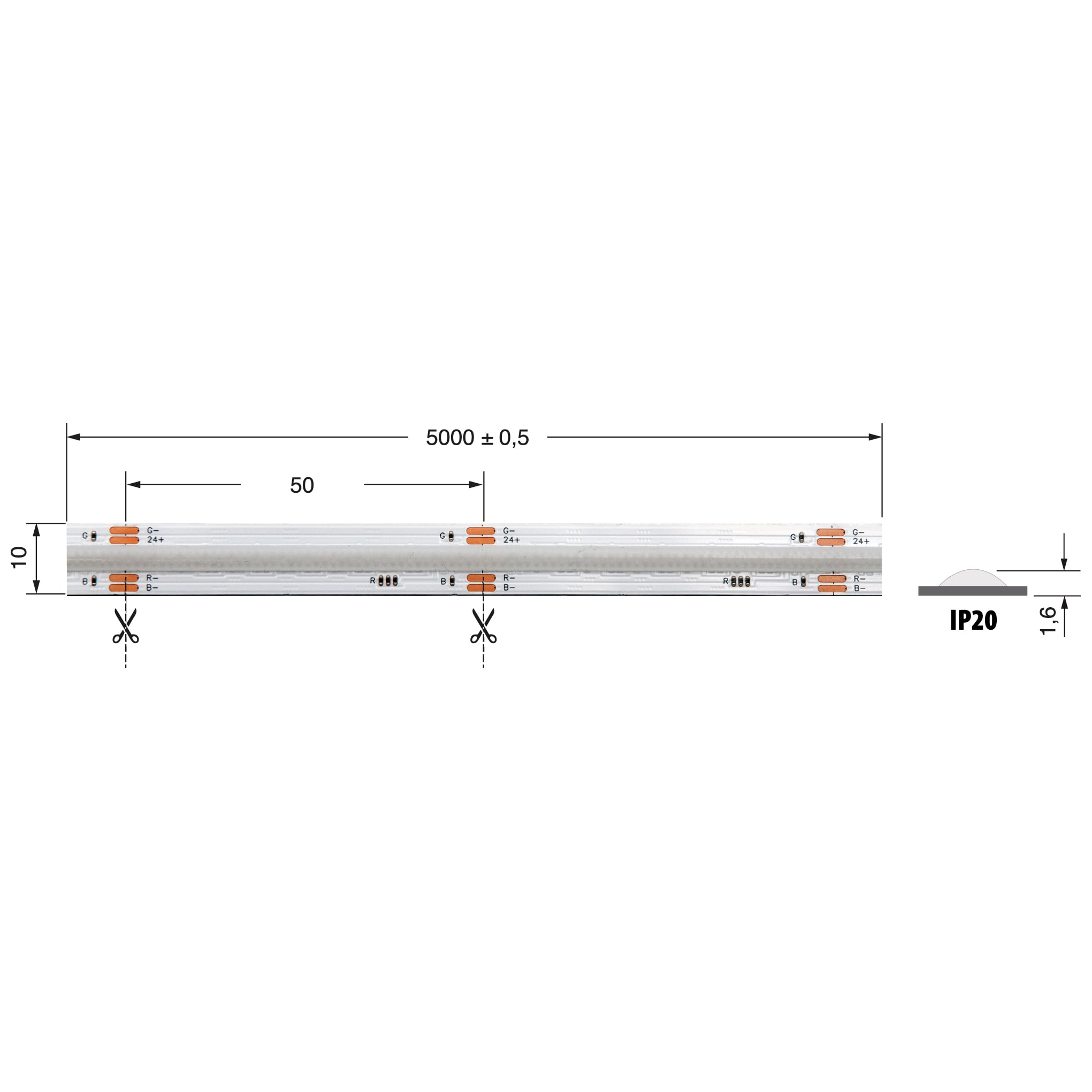 ELCART DISTRIBUTION - STR.LED COB RGB 15W/M 24V IP20