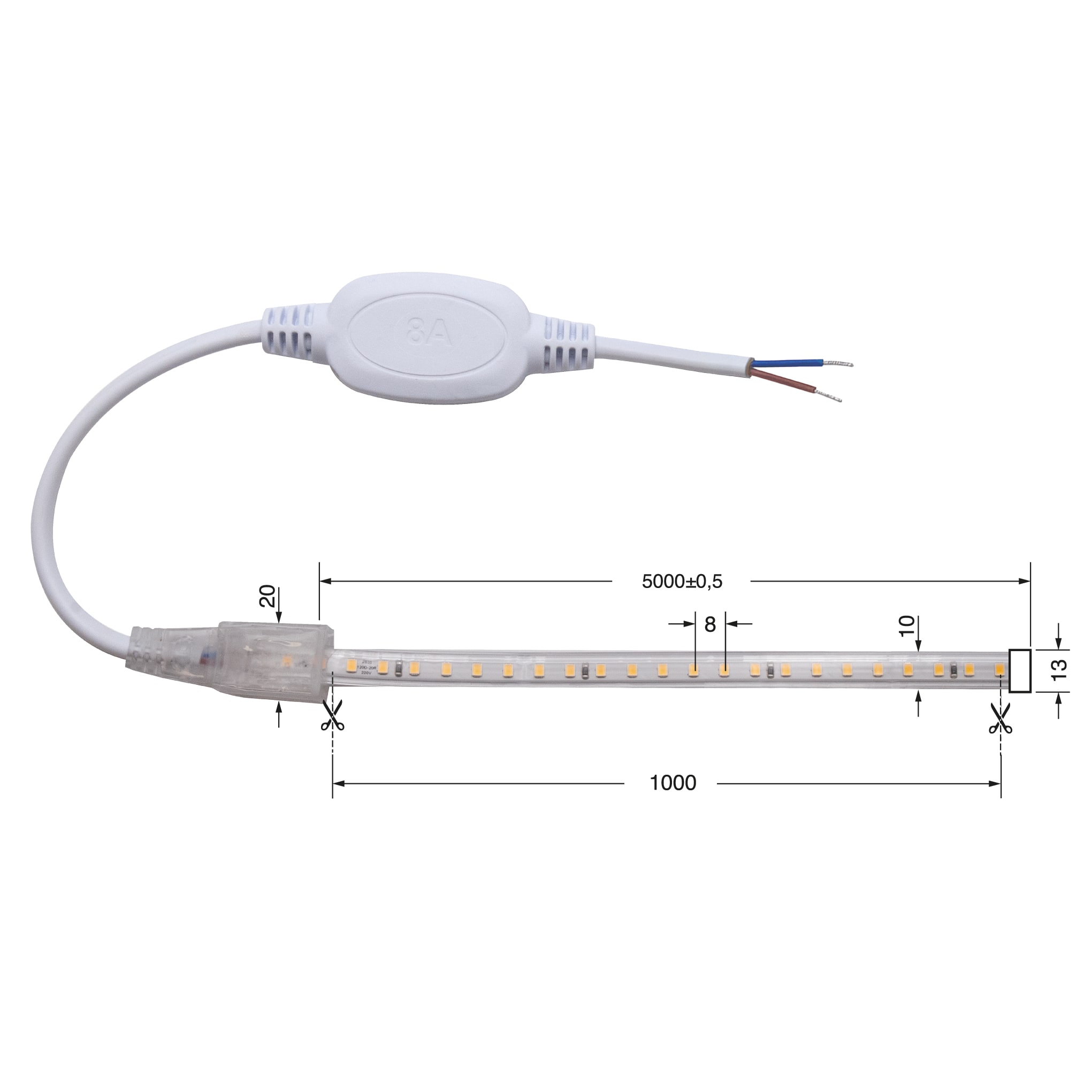ELCART DISTRIBUTION - STRIP LED 9W/M BN I-220V IP65 5M
