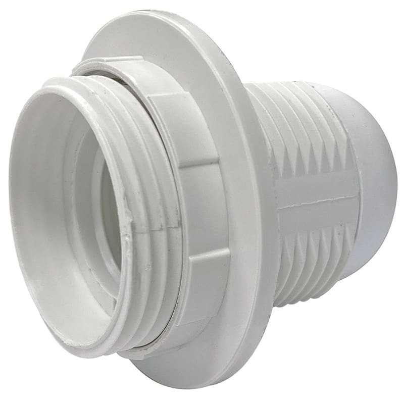 ELCART DISTRIBUTION - PORTALAMPADA E27 BIANCO CON GHIER