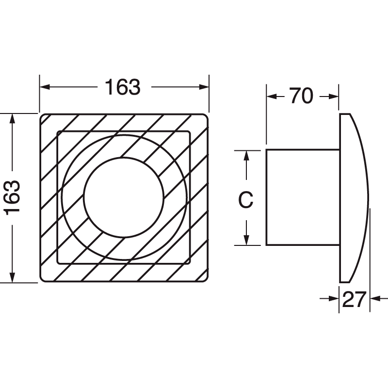 ELCART DISTRIBUTION - ASPIRATORE DA PARETE D.100MM
