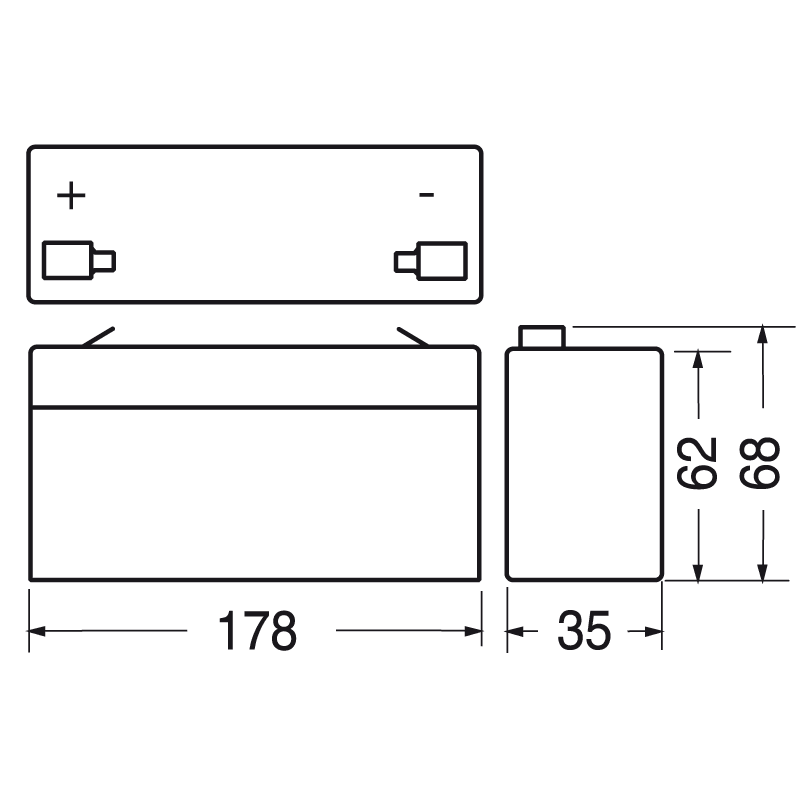 ELCART DISTRIBUTION - BATTERIA RIC.PIOMBO 12V  2,0 AH