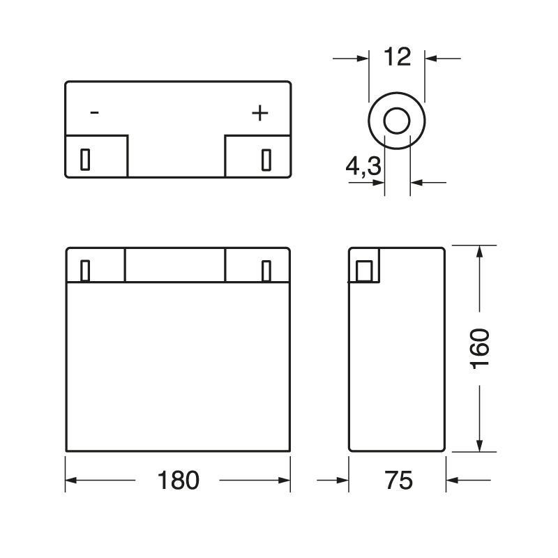 ELCART DISTRIBUTION - BAT.EXTRACELL LIFEPO4 12.8V 18AH