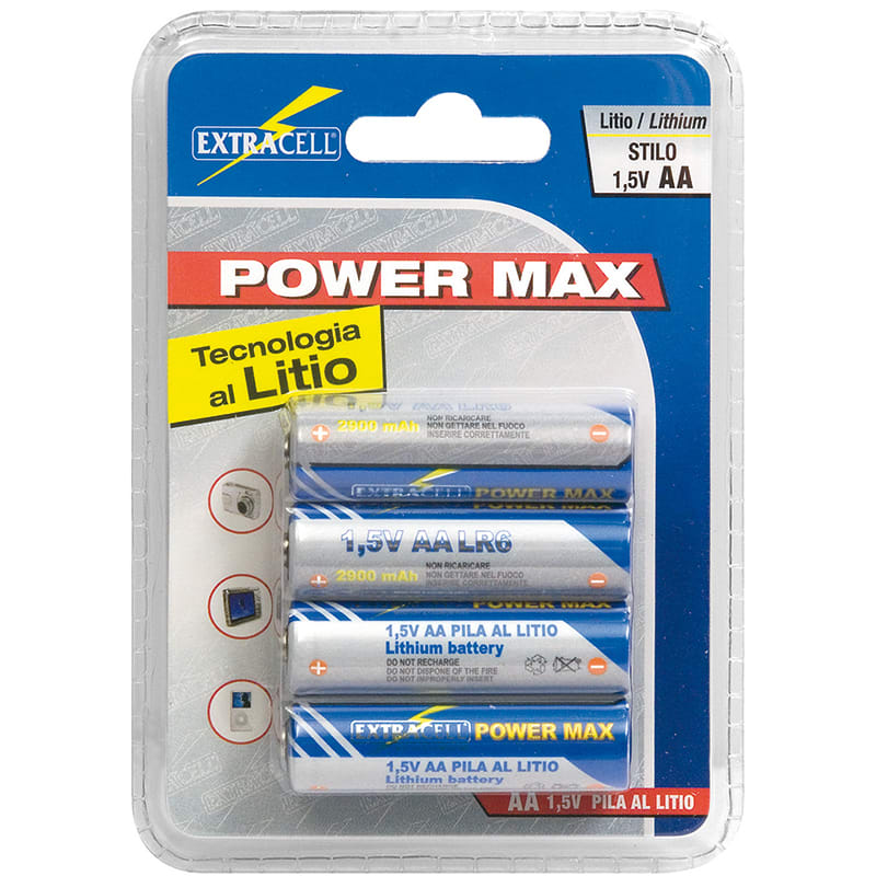 ELCART DISTRIBUTION - 4PZ PILA LITIO  AA 1,5V 2900MAH
