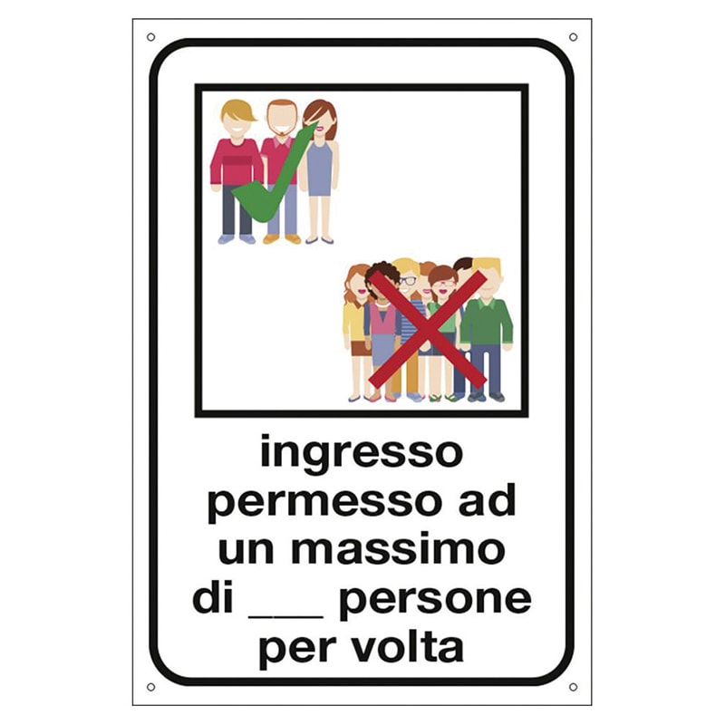 ELCART DISTRIBUTION - CARTELLO INGRESSO MAX N. PERSONE