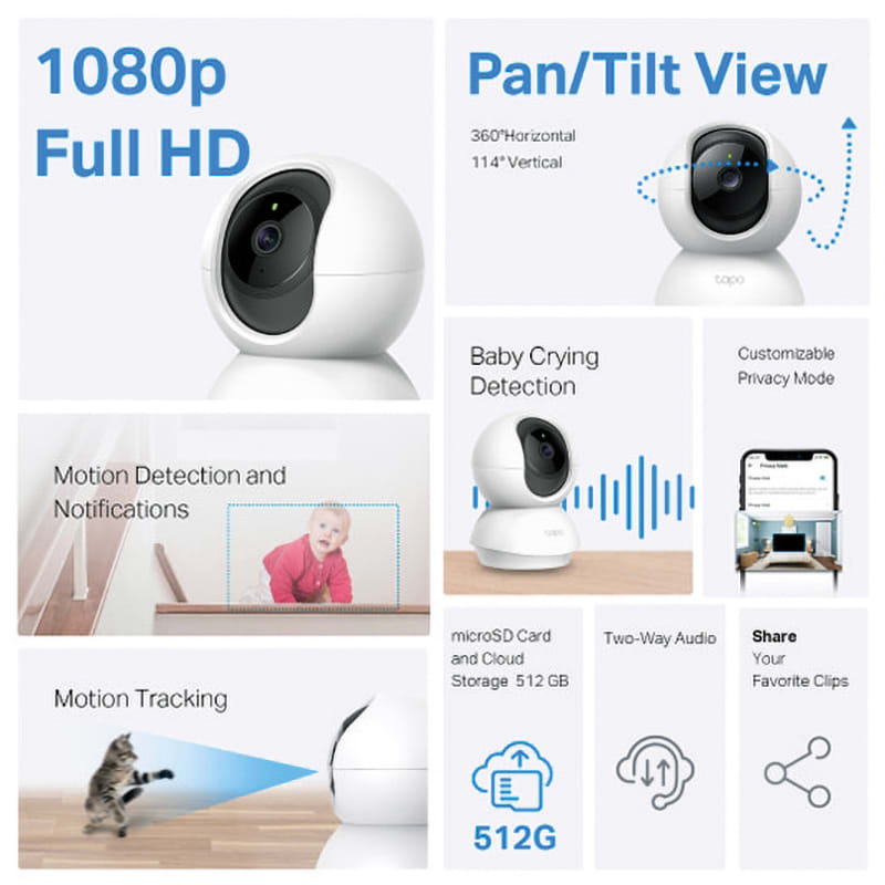 TP-LINK - TELEC. WIFI PTZ FULLHD DA INTERNO