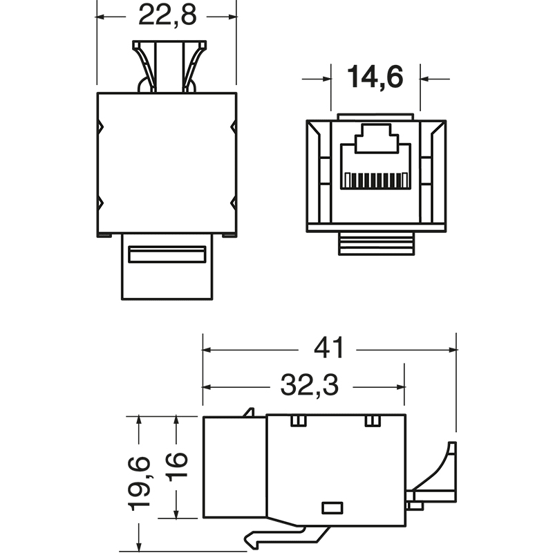 ELCART DISTRIBUTION - PR.KEYST.CAT 5E 8P8C TOT.SCH.110E