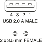 ELCART DISTRIBUTION - ADATTATORE USB-2JACK MIC+CUFFIE