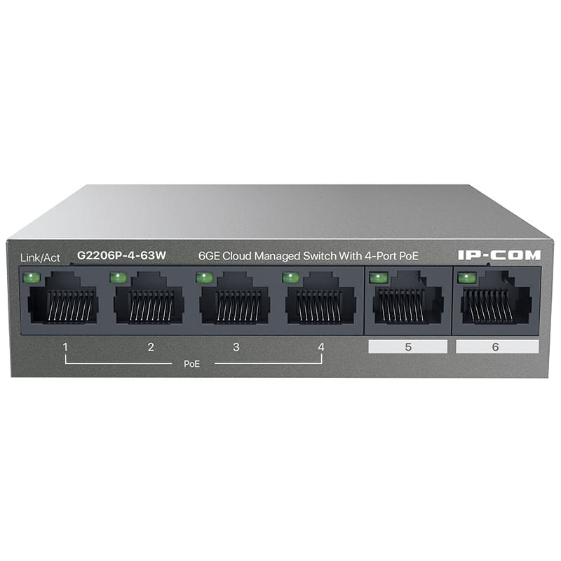 TENDA - SWITCH POE 4P GIGA CLOUD+2GIGA IP-COM