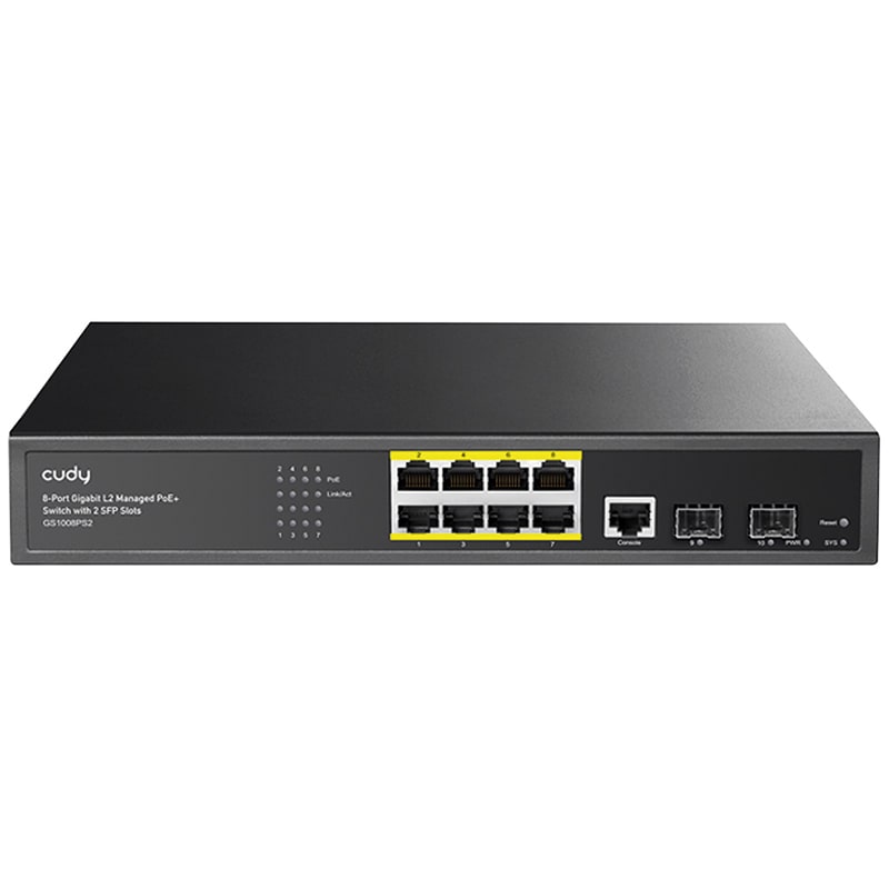 CUDY - SWITCH GIGA L2 POE 8P+2 SFP 120W