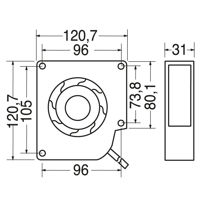 ELCART DISTRIBUTION - CIC-120/DC12 BW 12031