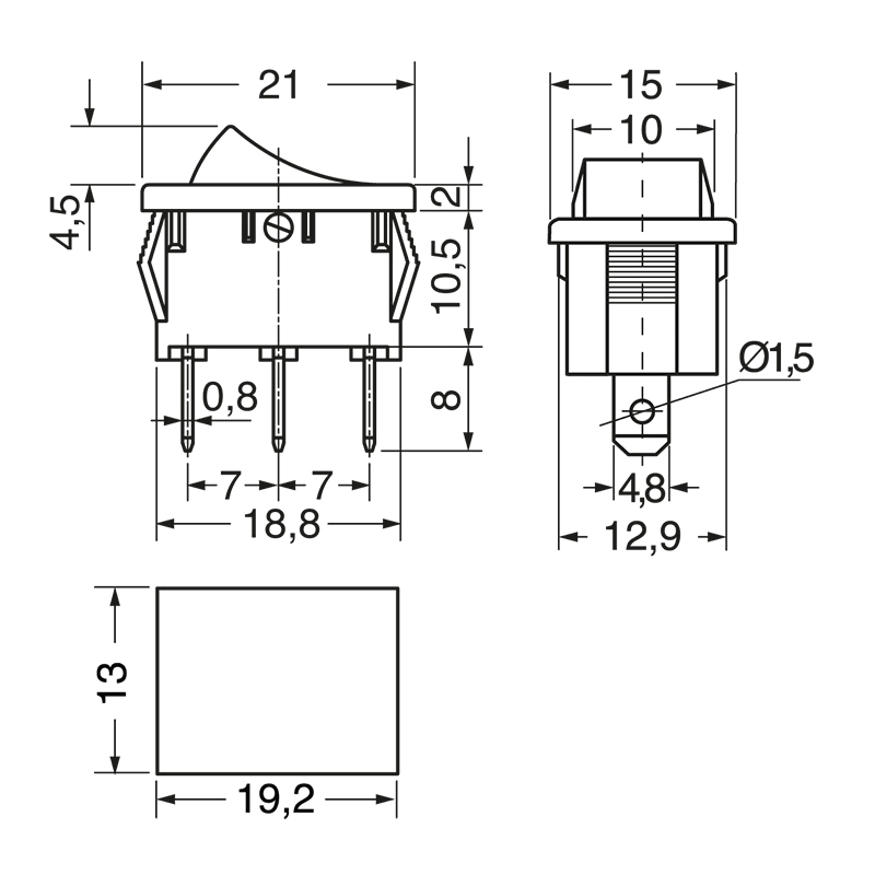 ELCART DISTRIBUTION - DEVIATORE UNIPOL.MINIAT. NERO 6A 040716200