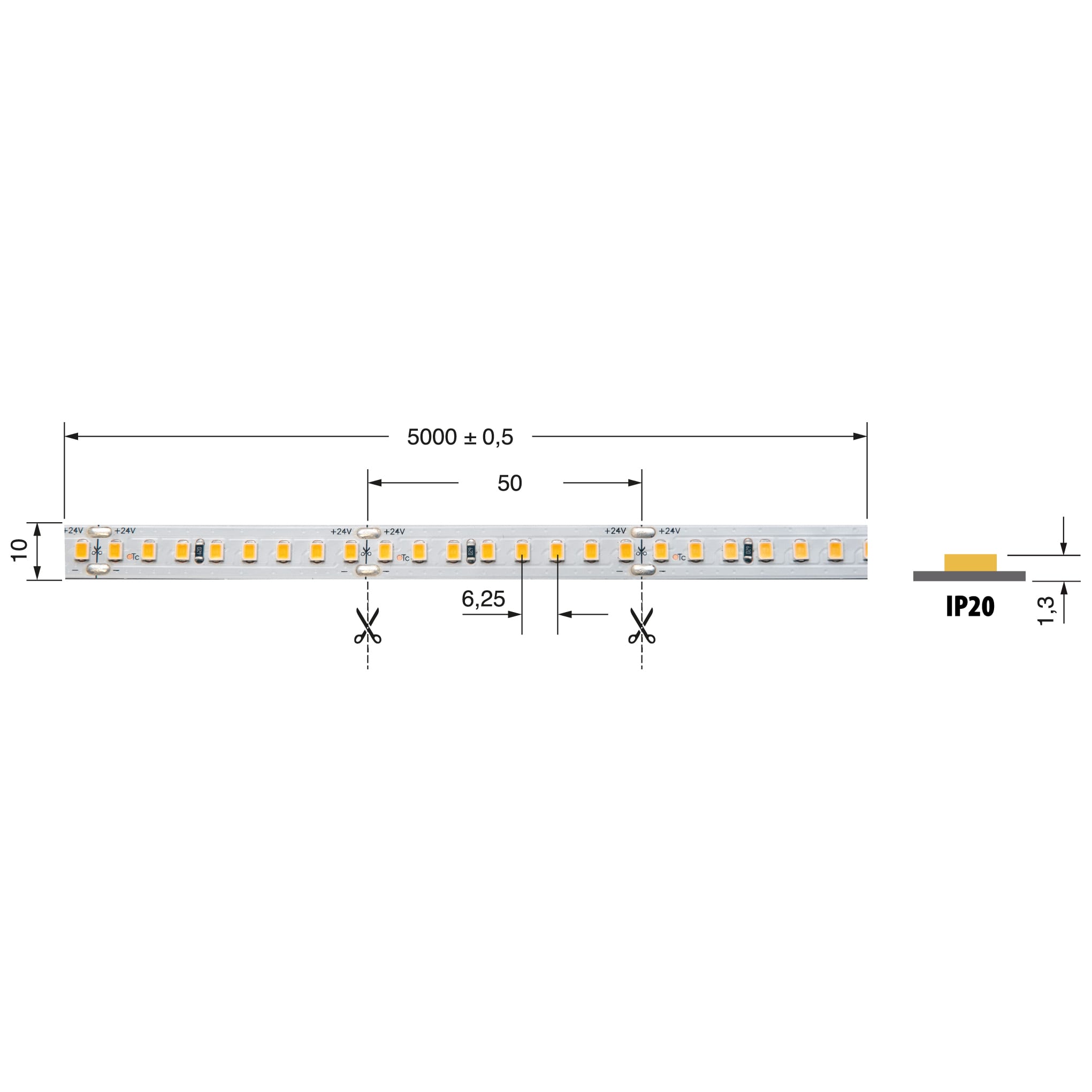 ELCART DISTRIBUTION - STR.LED 19.2W/M BC 24V IP20 CRI90 186347400