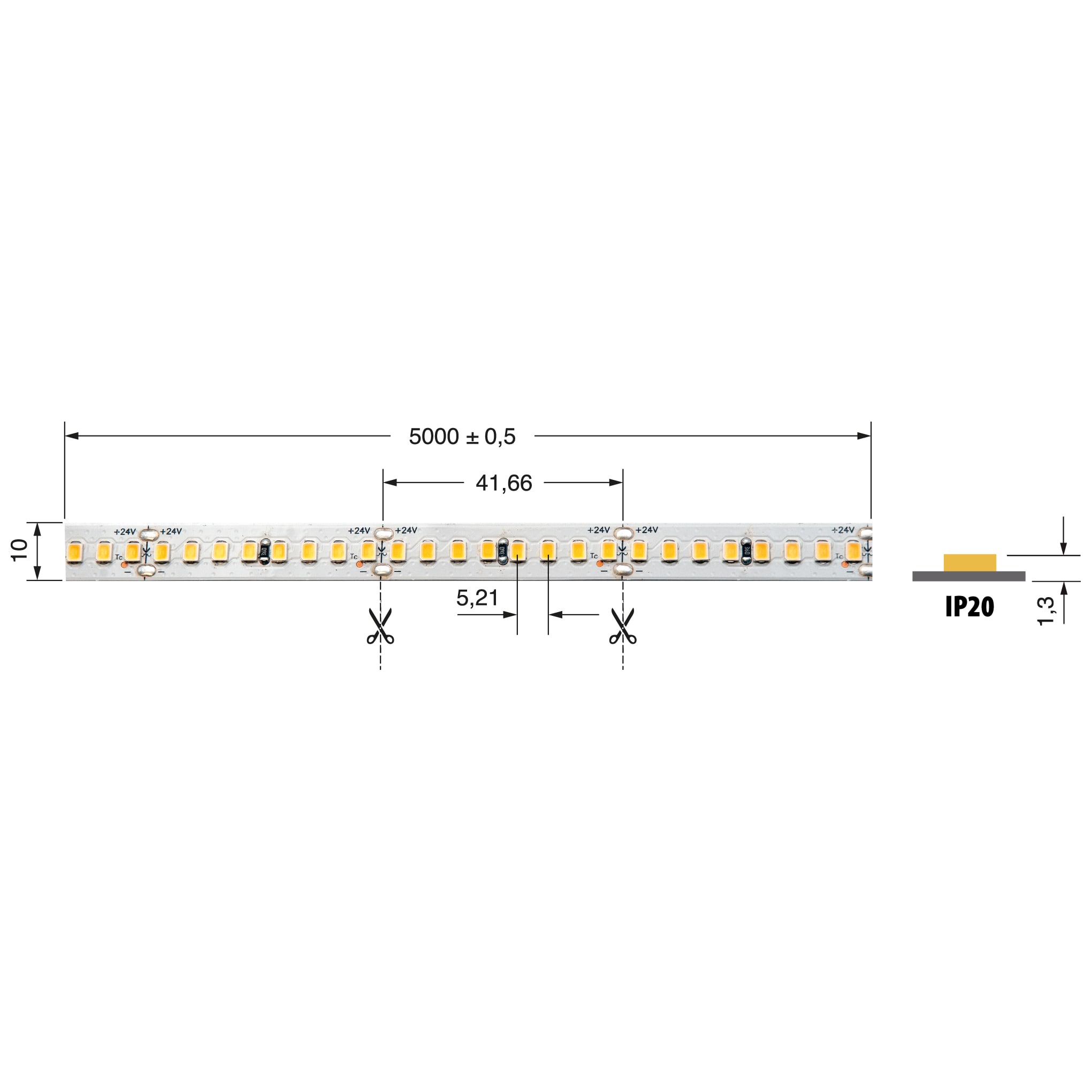 ELCART DISTRIBUTION - STR.LED 34W/M BCC 24V IP20 CRI90 186405500