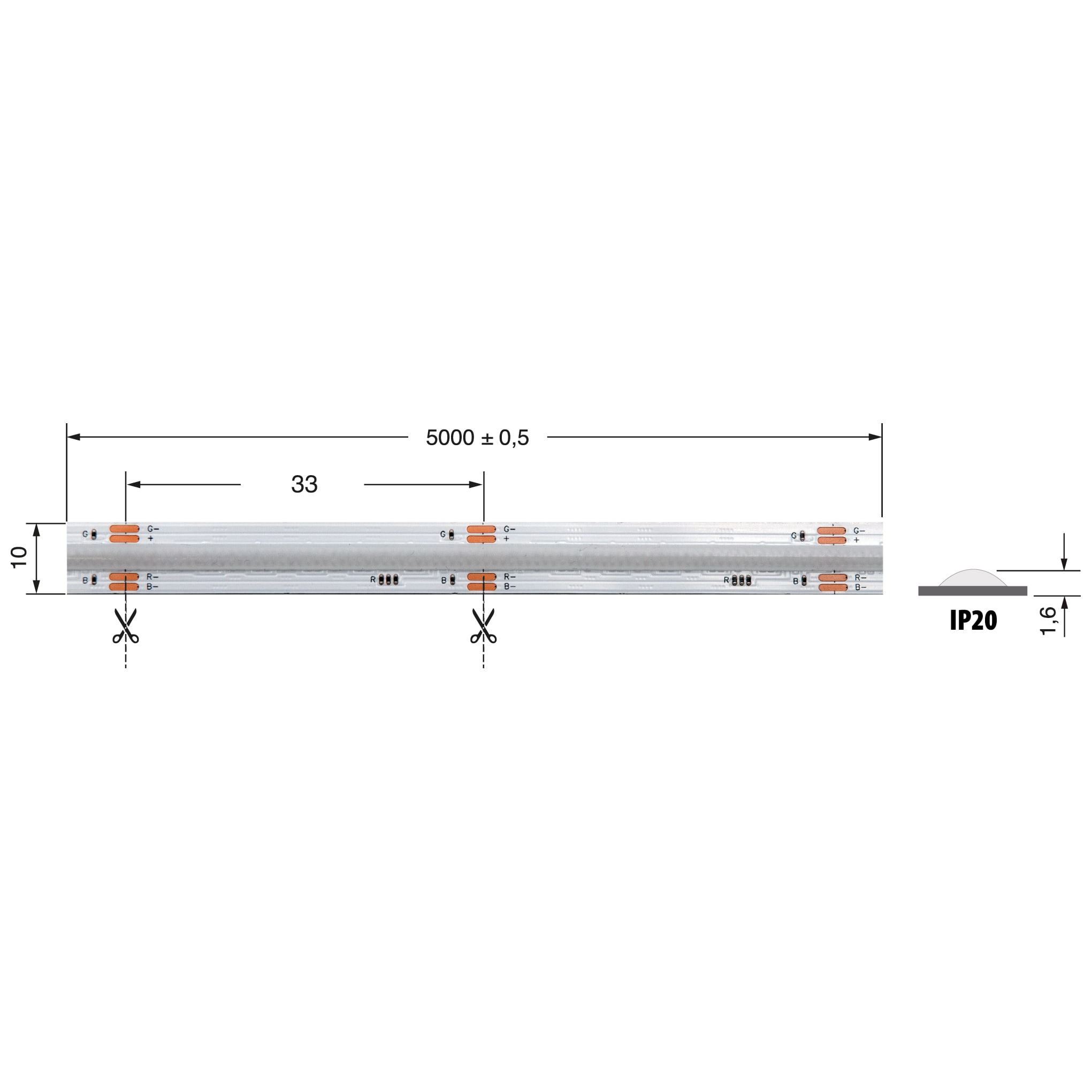 ELCART DISTRIBUTION - STR.LED COB RGB 15W/M 12V IP20