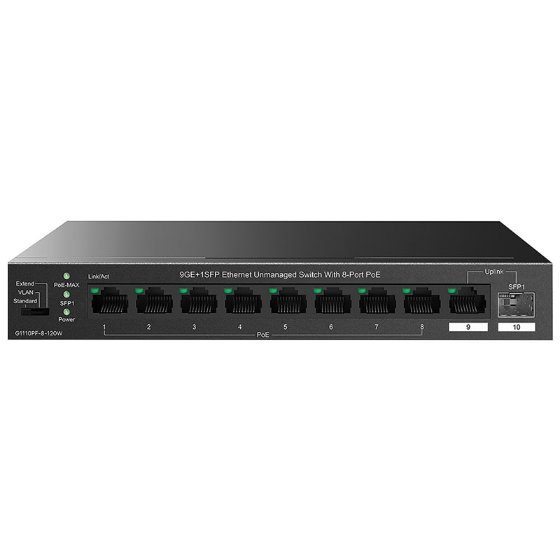 TENDA - SWITCH POE 8P GIGA + 1PORTA +1SFP IP-COM
