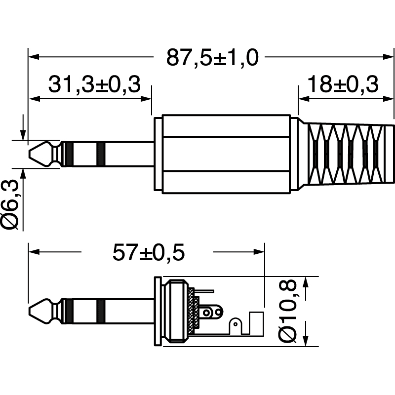 ELCART DISTRIBUTION - SPINA VOLANTE 6,3 STEREO PROFES 040110500
