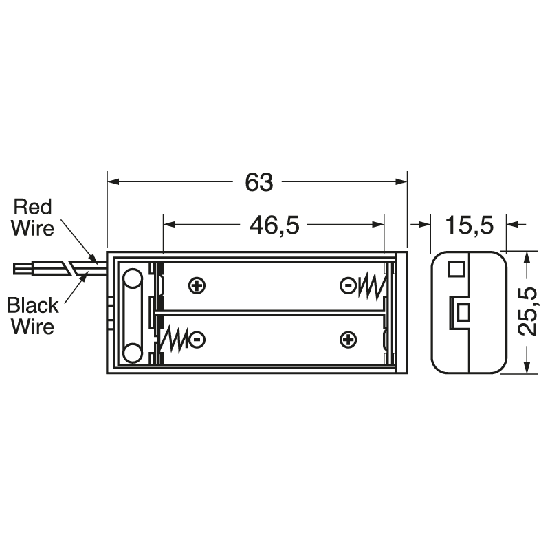 ELCART DISTRIBUTION - PORTABATTERIA PER 2 PILE MINISTIL