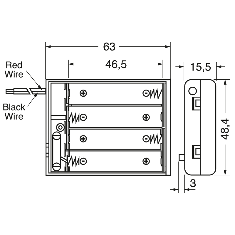 ELCART DISTRIBUTION - PORTABATTERIA PER 4 PILE MINISTIL