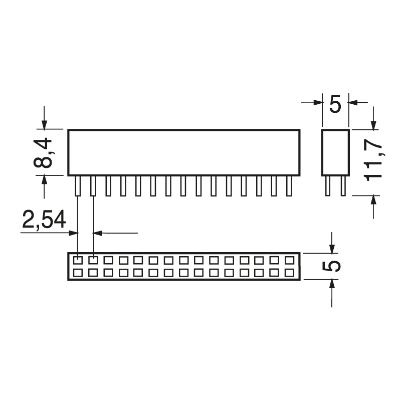 ELCART DISTRIBUTION - CONN.STR. DOPPIO    2,54MM 10 PIN