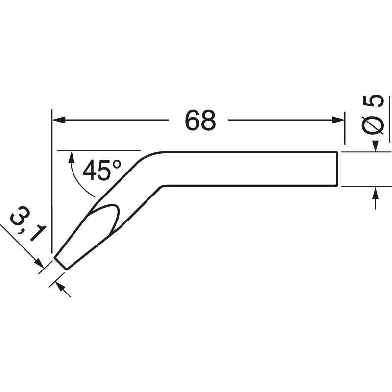 ELCART DISTRIBUTION - 0032JD PUNTA CACCIAVITE ANG 3.1MM 072022000