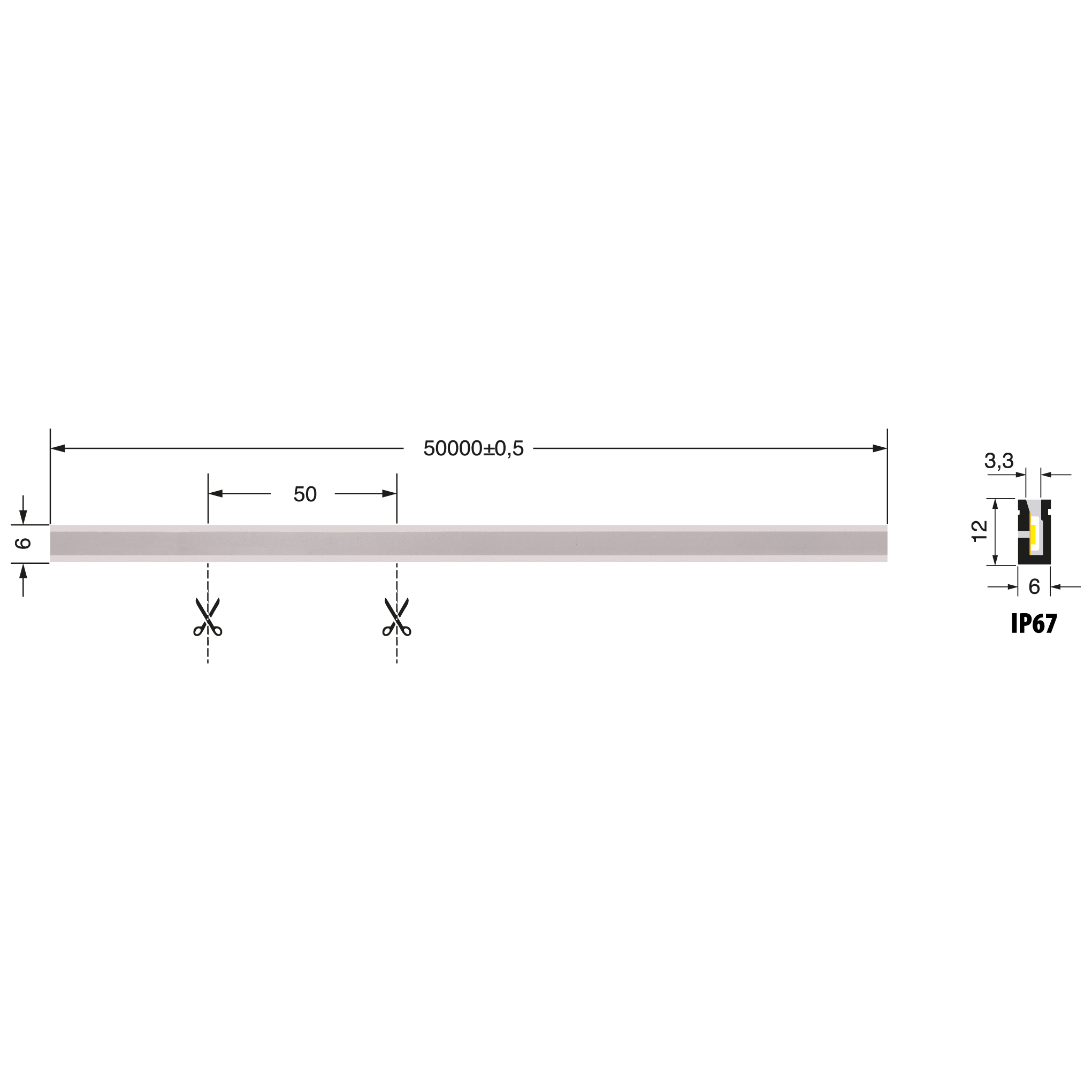 ELCART DISTRIBUTION - MINI NEON 10W/M RGB 24V IP67 186755500