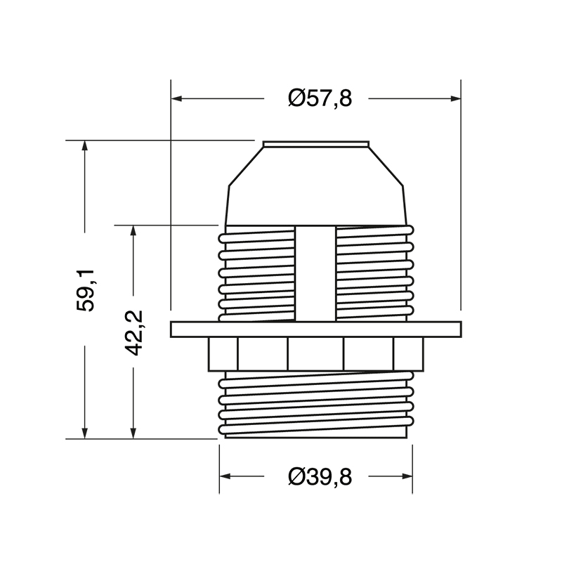ELCART DISTRIBUTION - PORTALAMPADA E27 BIANCO CON GHIER