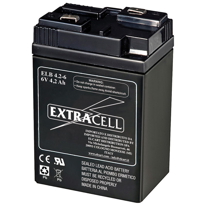 ELCART DISTRIBUTION - BATTERIA RIC.PIOMBO  6V  4,2 AH