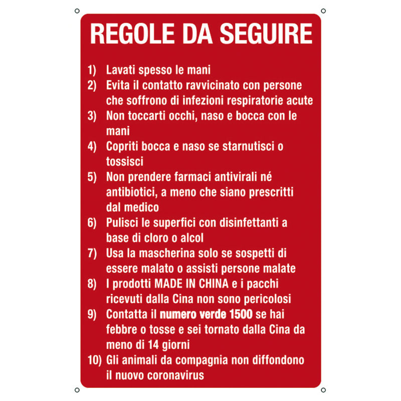 ELCART DISTRIBUTION - CARTELLO REGOLE DA SEGUIRE