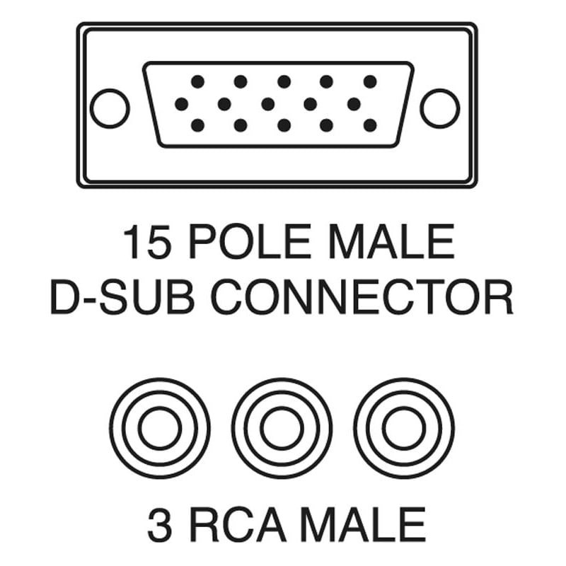ELCART DISTRIBUTION - CAVO HDB VGA 15P M./3RCA M. 2MT
