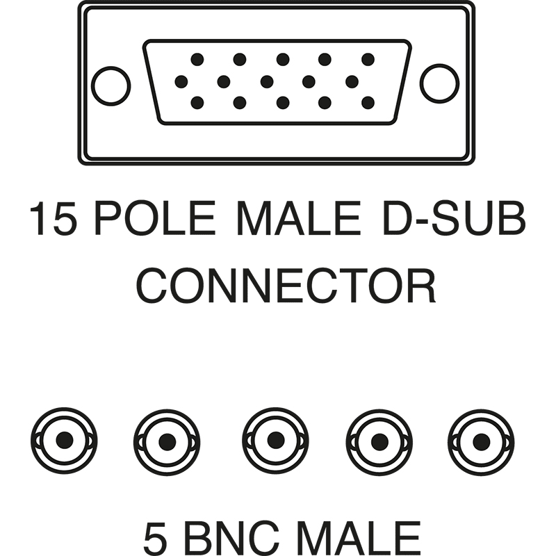 ELCART DISTRIBUTION - CAVO SVGA 15P / 5 BNC  1,8MT 421117200