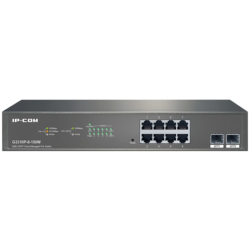 TENDA - SWITCH POE GIGA 8P +2 SFP L2 IP-COM