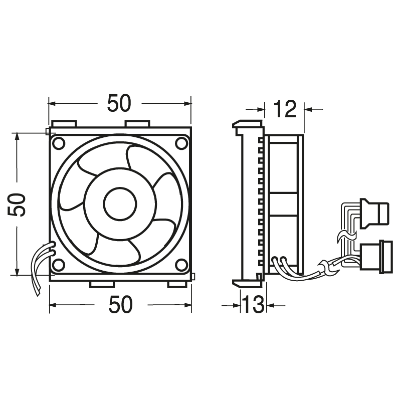 ELCART DISTRIBUTION - MINI VENTILATORE 50X50X13 12V