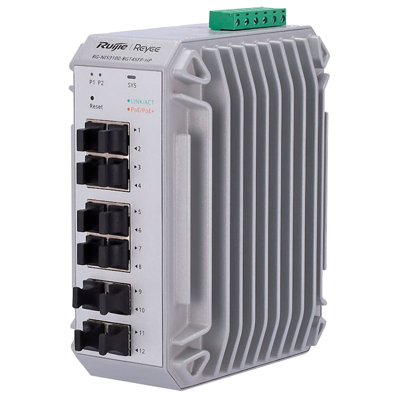 RUIJIE - SWITCH POE 8P GIGA+4SFP L2 INDUST