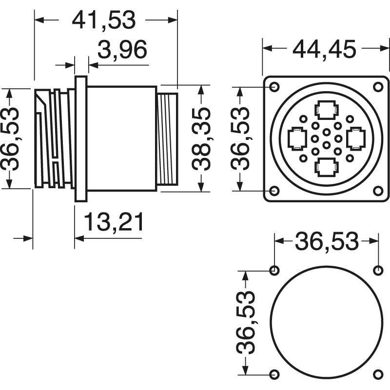 ELCART DISTRIBUTION - 207486-1 CONN. PAN. CPC4 M 16P