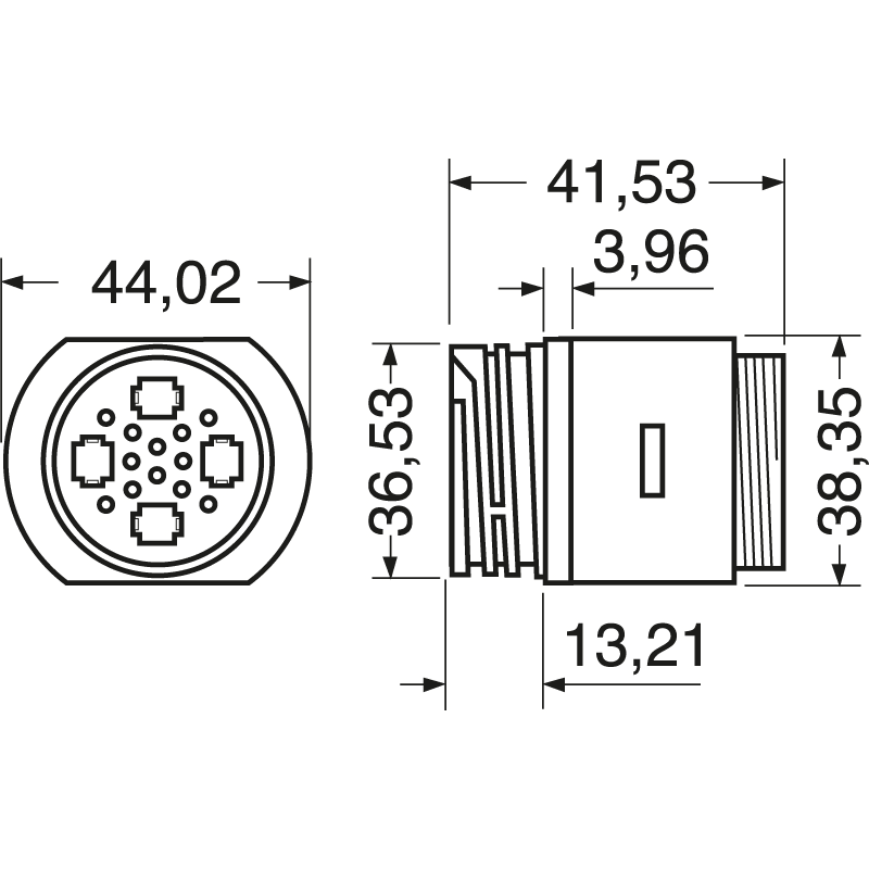 ELCART DISTRIBUTION - 207486-2 CONN. VOL. CPC4 M 16P 984628100