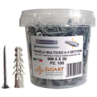 ELCART DISTRIBUTION - 100 TASSELLI 6X30MM 6 ALETTE+VITI