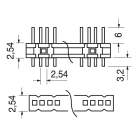 ELCART DISTRIBUTION - STRIP-LINE VERT. P.2,54  40 POLI