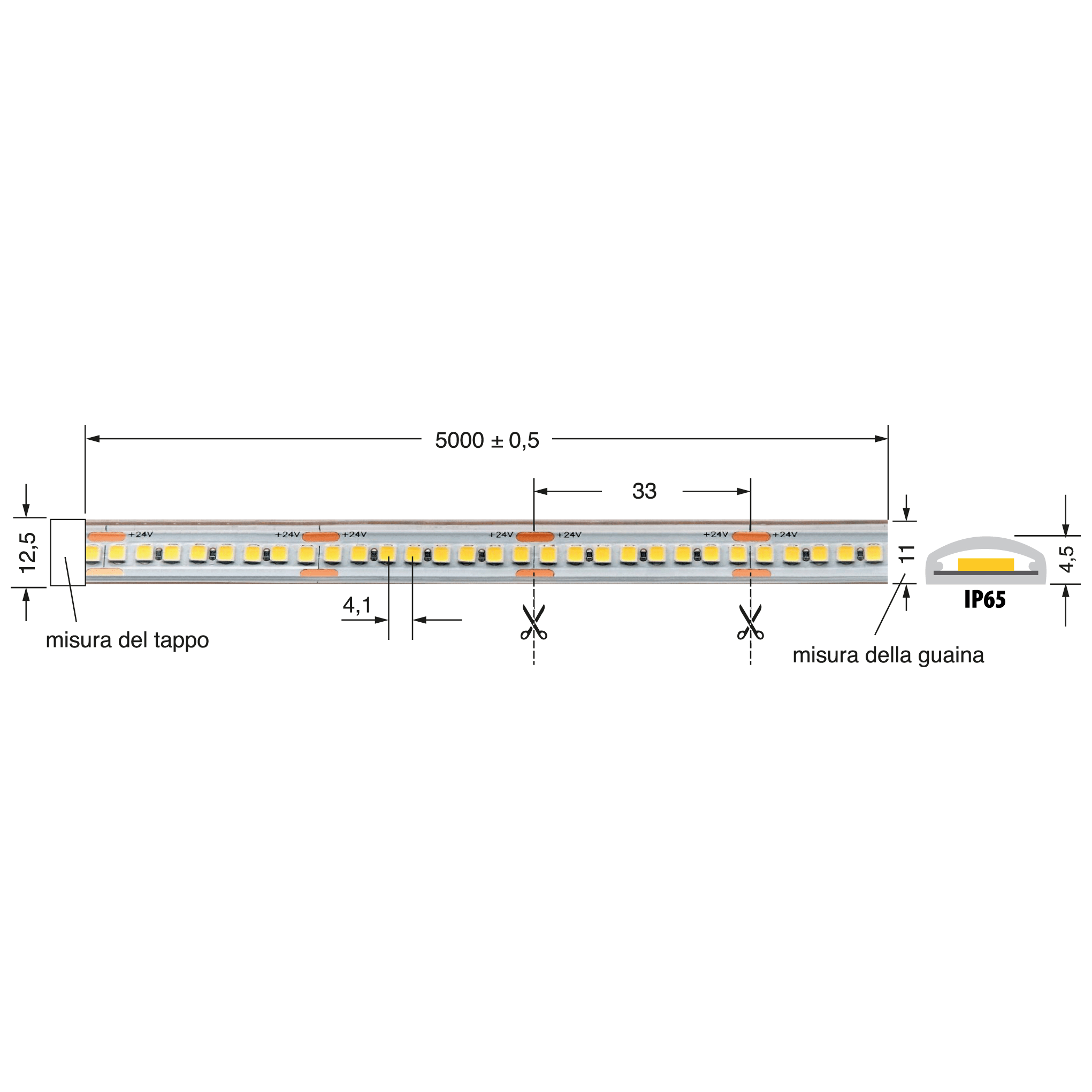 ELCART DISTRIBUTION - STRI.LED TOP 20W/M BF 24V IP65