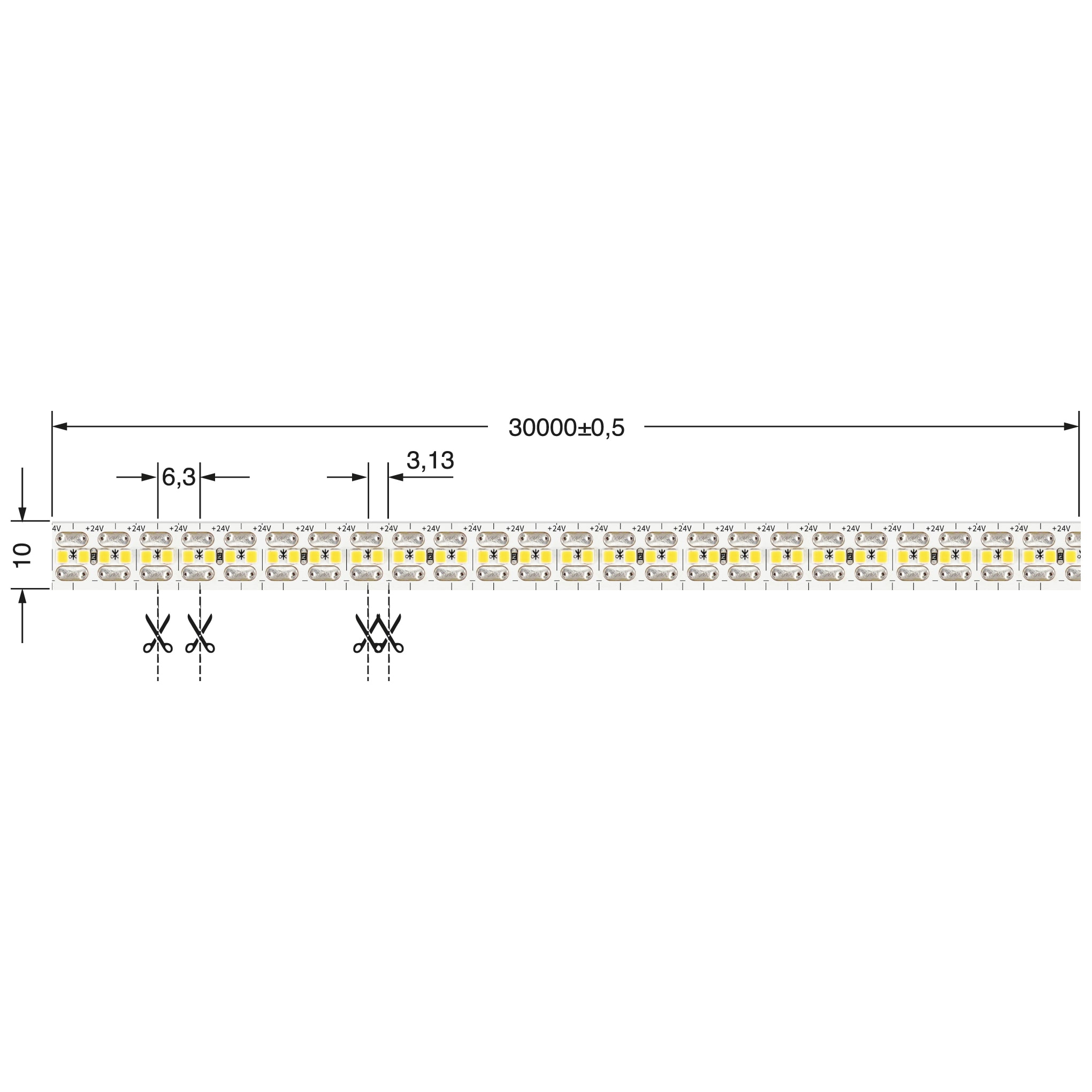 ELCART DISTRIBUTION - ST.LED SH.C.19,2W BN 24V IP20 30M