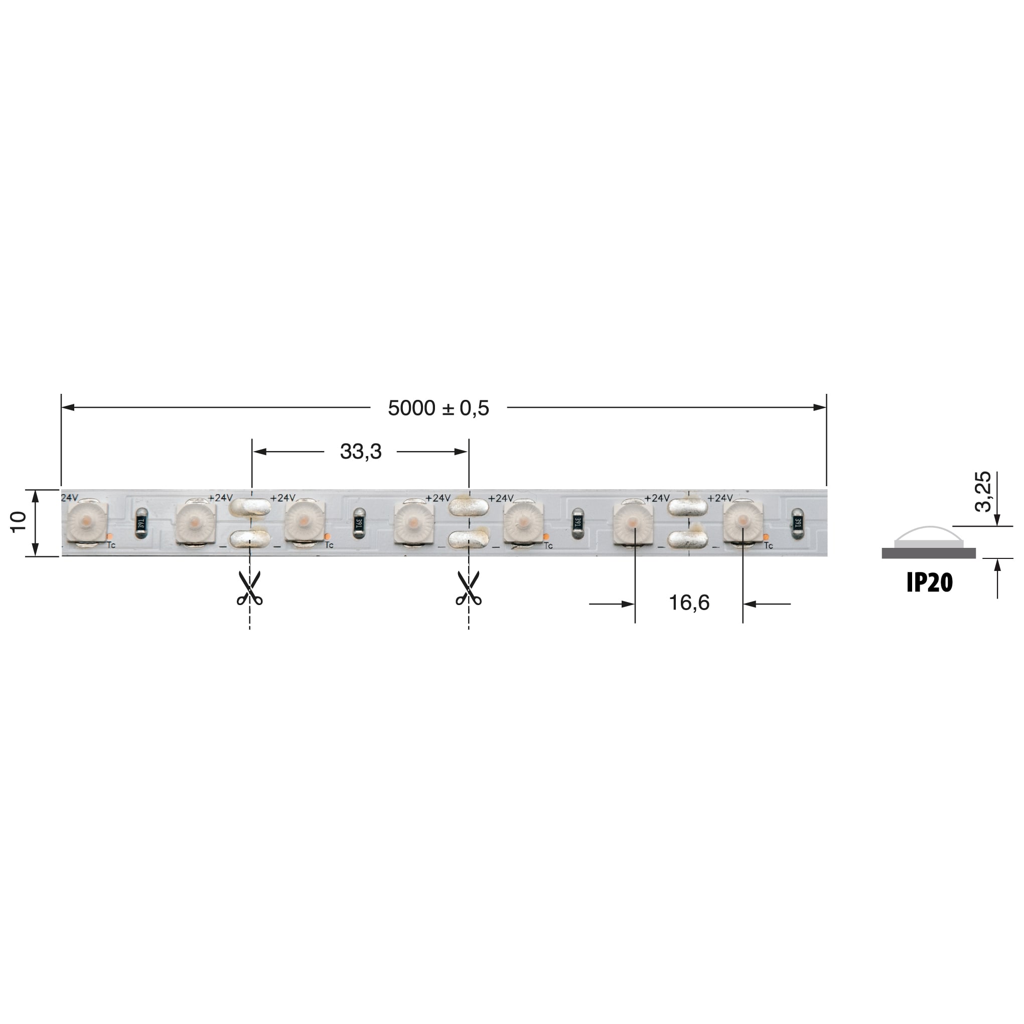 ELCART DISTRIBUTION - STR.LED 160^ 14,4W/M 24V BN IP20